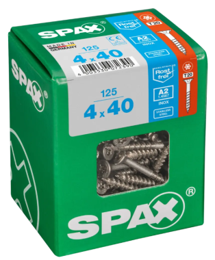 Spax T-Star plus Senkkopfschraube Rostfrei 40 mm 125Stück 4197000400407